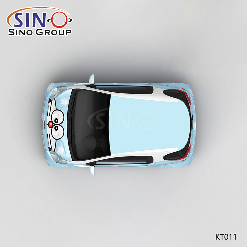 KT011 Desen Doraemon Yüksek Hassasiyetli Baskı Özelleştirilmiş Araba Vinil Sargısı