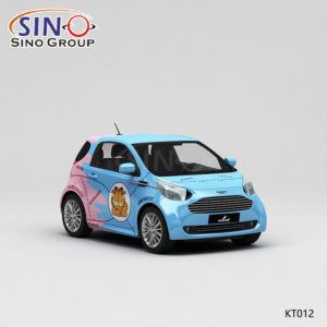 KT012 Desen Garfield İki Tonlu Pembe Domuz Yüksek Hassasiyetli Baskı Özelleştirilmiş Araba Vinil Wrap