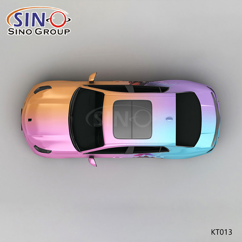 KT013 Desen Gradyan Zafer Kralı Yüksek Hassasiyetli Baskı Özelleştirilmiş Araba Vinil Sargısı