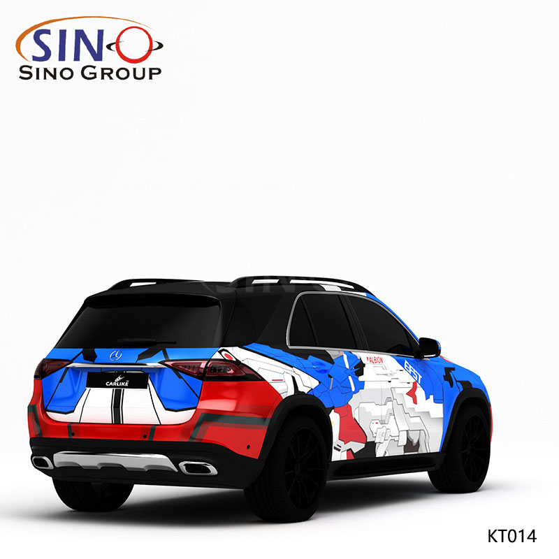 KT014 Desen Lego kamuflaj Yüksek Hassasiyetli Baskı Özelleştirilmiş Araba Vinil Sargısı