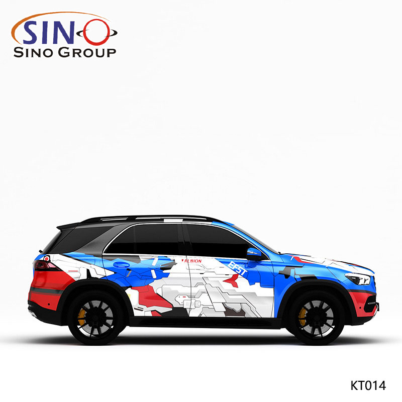 KT014 Desen Lego kamuflaj Yüksek Hassasiyetli Baskı Özelleştirilmiş Araba Vinil Sargısı