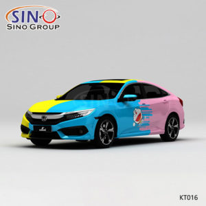 KT016 motif tricolore Doraemon SpongeBob impression haute précision enveloppement de vinyle de voiture personnalisé