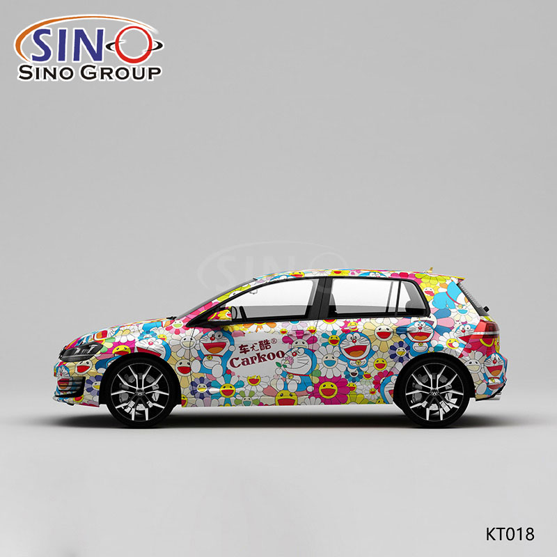 KT018 Desen Ayçiçeği Doraemon Japon Yüksek Hassasiyetli Baskı Özelleştirilmiş Araba Vinil Sargısı