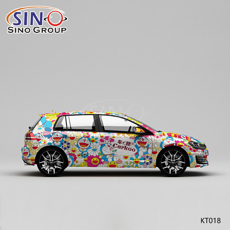 KT018 Pattern Sunflower Doraemon Japanese High-precision Printing Customized Car Vinyl Wrap