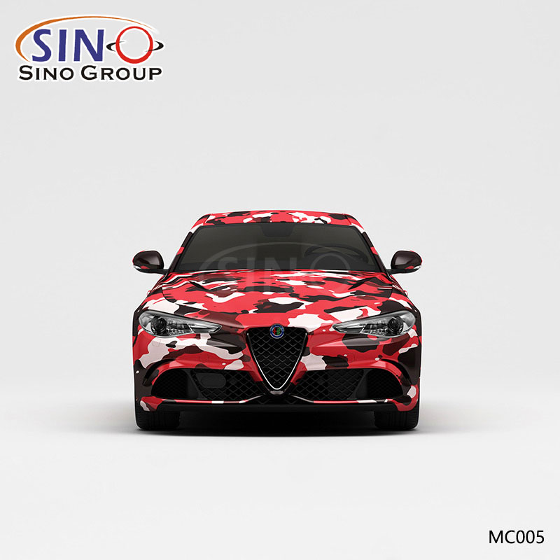 MC005 Pattern Black And White Red Camouflage High-precision Printing Customized Car Vinyl Wrap