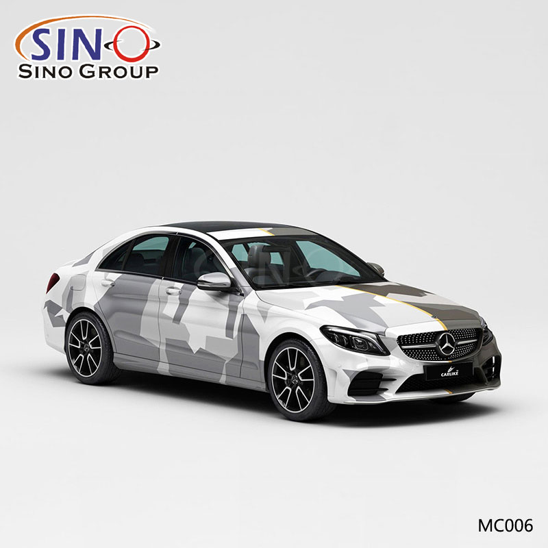 MC006 Muster Schwarzweiß Dual Camouflage Hochpräziser Druck Kundenspezifische Auto-Vinylfolie