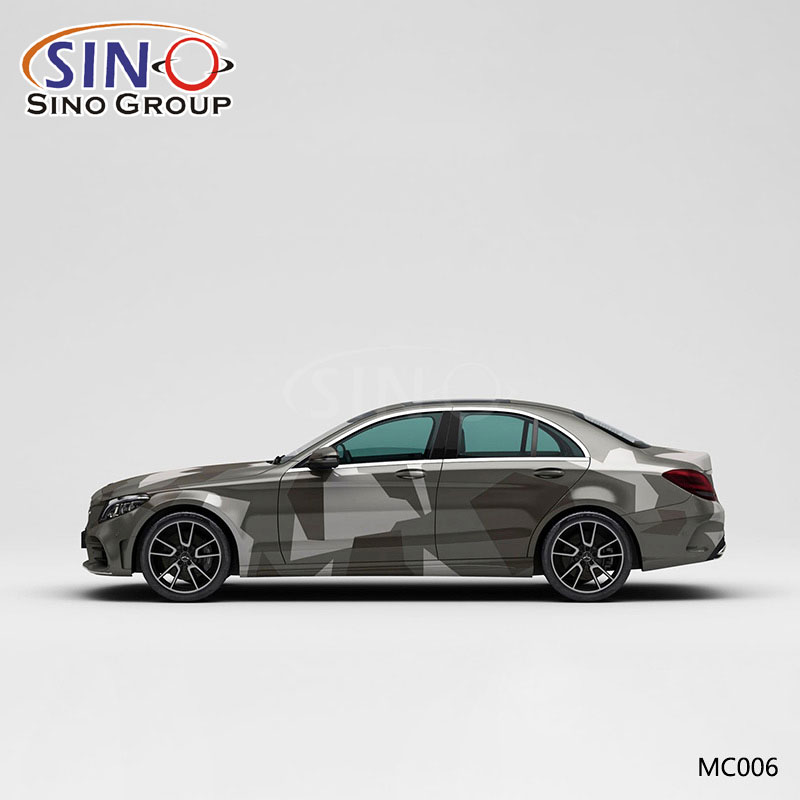 MC006 Desen Siyah Beyaz Çift Kamuflaj Yüksek Hassasiyetli Baskı Özelleştirilmiş Araba Vinil Wrap