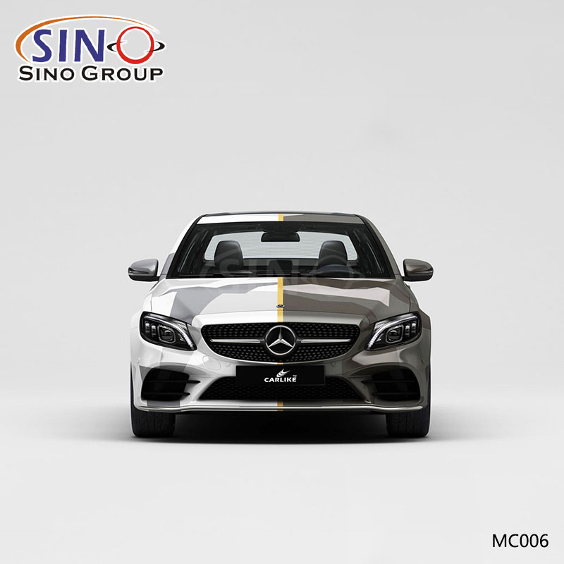 MC006 Desen Siyah Beyaz Çift Kamuflaj Yüksek Hassasiyetli Baskı Özelleştirilmiş Araba Vinil Wrap