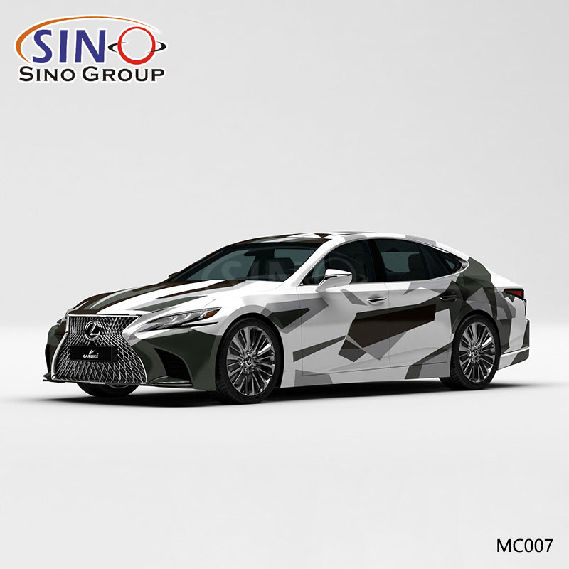 MC007 Modello in bianco e nero Dual Camouflage Stampa ad alta precisione Personalizzato Involucro in vinile per auto