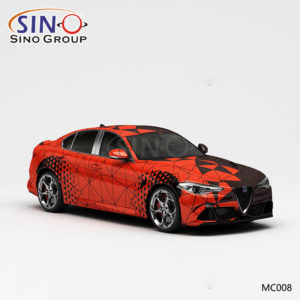 MC008 Pattern Black And Red Double Plaid Camouflage High-precision Printing Customized Car Vinyl Wrap