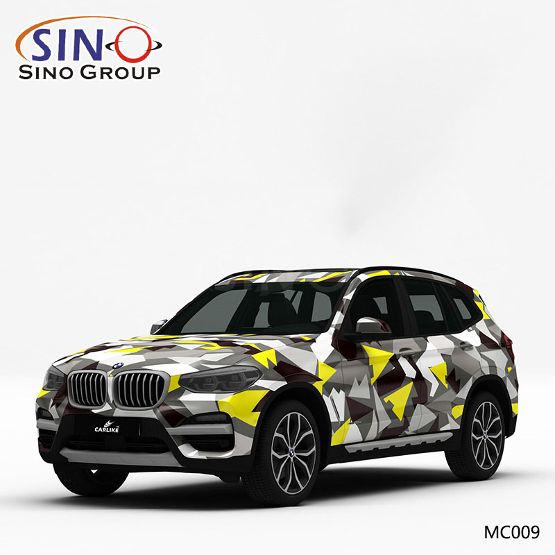 MC009 Pattern Plaid Camouflage Высокоточная печать Индивидуальная автомобильная виниловая пленка