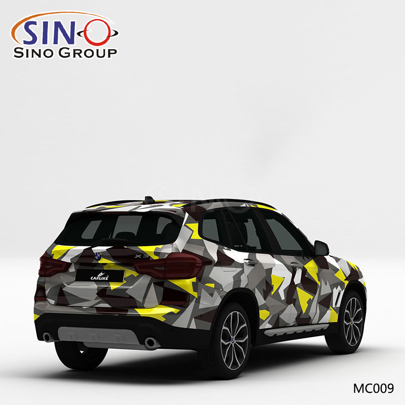 MC009 Modello Plaid Camouflage Stampa ad alta precisione Personalizzato Involucro in vinile per auto