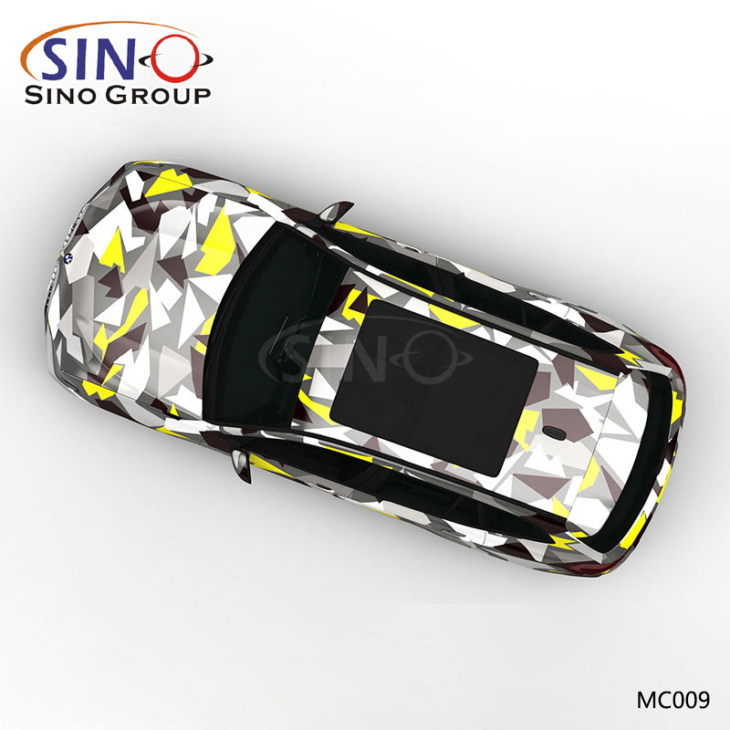 MC009 Desen Ekose Kamuflaj Yüksek Hassasiyetli Baskı Özelleştirilmiş Araba Vinil Wrap