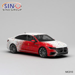MC010 Desen Kırmızı Ve Mavi Çiçek Kamuflaj Yüksek Hassasiyetli Baskı Özelleştirilmiş Araba Vinil Wrap