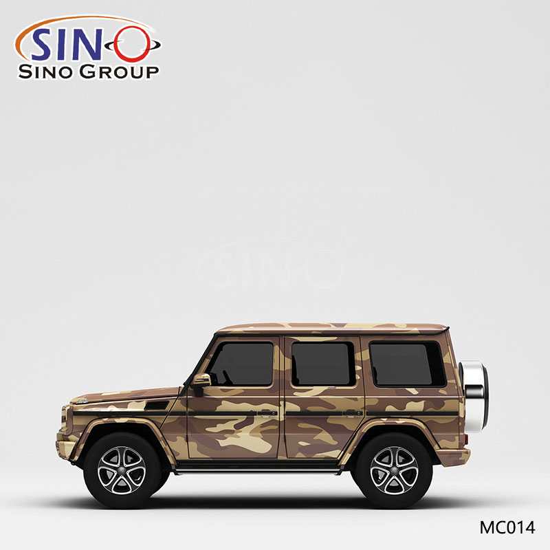 MC014 Padrão Camuflagem do deserto Impressão de alta precisão Envoltório de vinil personalizado para carro