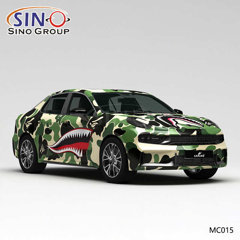 MC015 Muster Shark Camouflage Hochpräziser Druck Kundenspezifische Auto-Vinylfolie