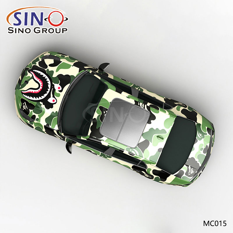 MC015 Pattern Shark Camouflage Stampa ad alta precisione Involucro in vinile per auto personalizzato