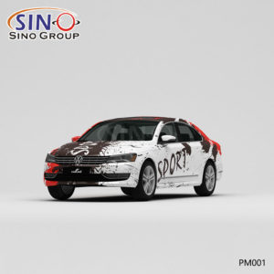 PM001 نمط رياضي لون سبلاش حبر طباعة عالية الدقة مخصصة سيارة الفينيل التفاف