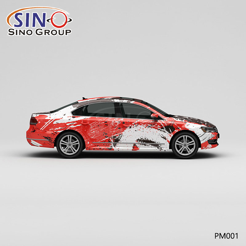 PM001 Padrão SPORT Color Splash Ink Impressão de alta precisão Envoltório de vinil de carro personalizado