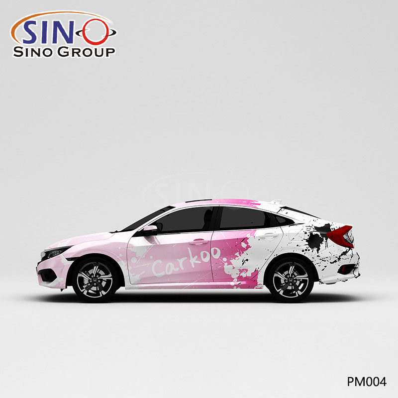 PM004 Pattern Color Splash Ink Stampa ad alta precisione Involucro in vinile per auto personalizzato