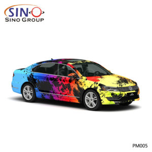 PM005 Desenli Renkli Sıçrama Mürekkebi Yüksek Hassasiyetli Baskı Özelleştirilmiş Araba Vinil Sargısı
