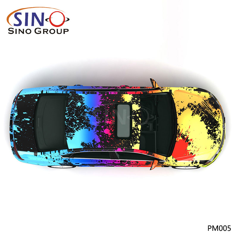 PM005 Model Renkli Sıçrama Mürekkebi Yüksek Hassasiyetli Baskı Özelleştirilmiş Araba Vinil Sargısı