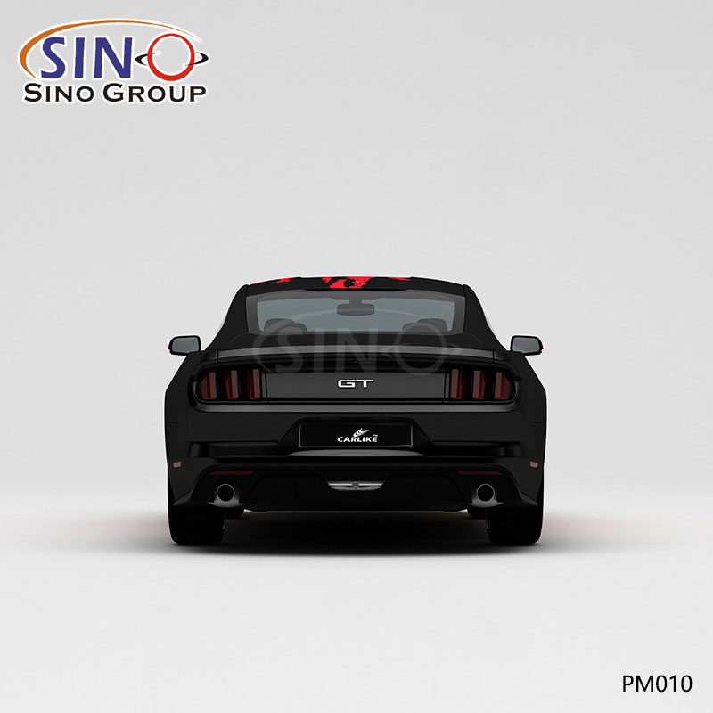 PM010 Padrão Respingo de tinta vermelha e preta Impressão de alta precisão Envoltório de vinil personalizado para carro