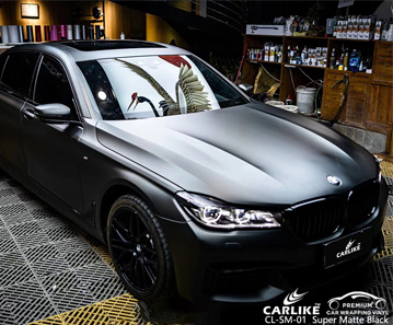 CL-SM-01 super matte black vinyl car wrap supplier for BMW