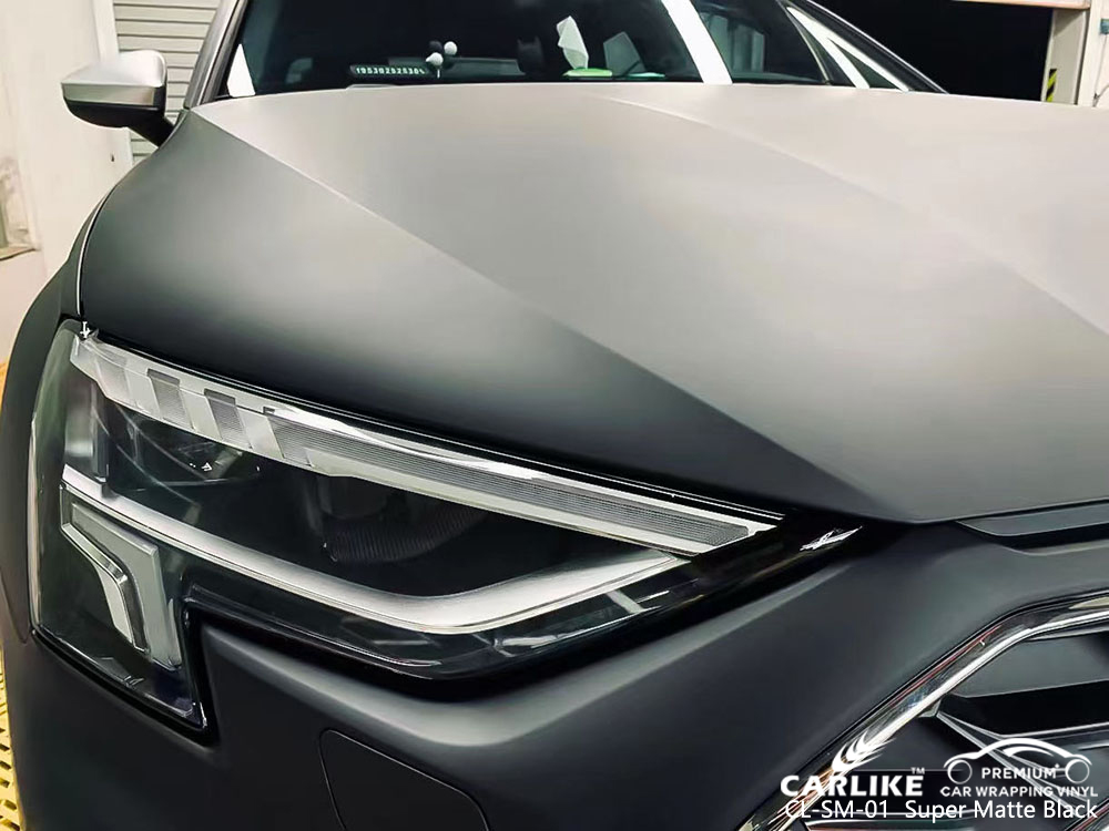 CL-SM-01 süper mat siyah vinil araç AUDI için fabrika sarın