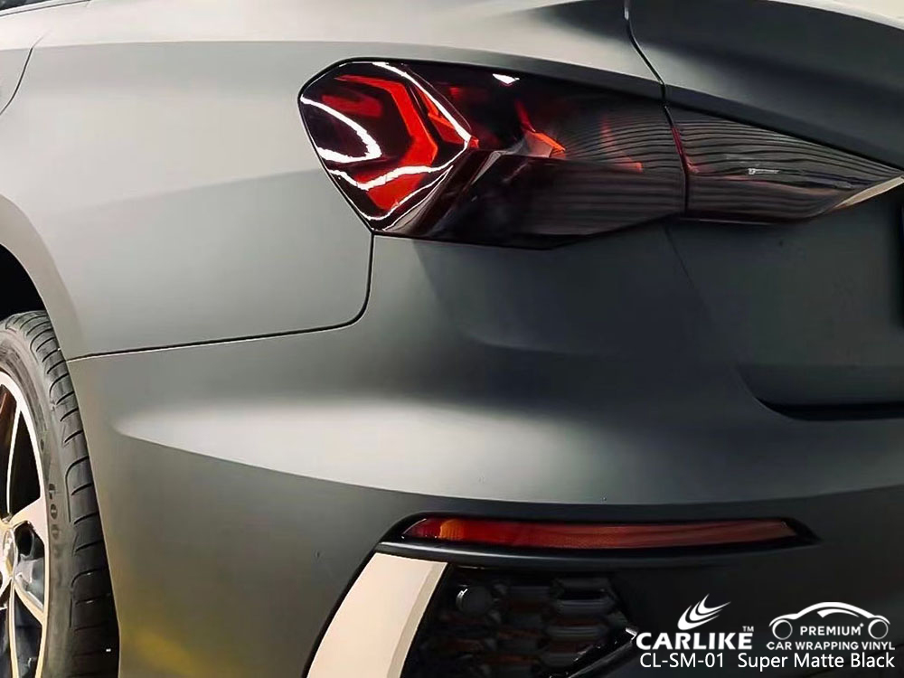 CL-SM-01 süper mat siyah vinil araç AUDI için fabrika sarın
