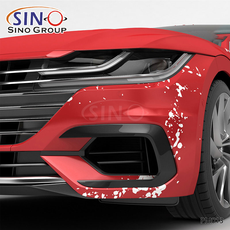PM013 Pattern Blood And Ink Impression haute précision Emballage en vinyle pour voiture personnalisé