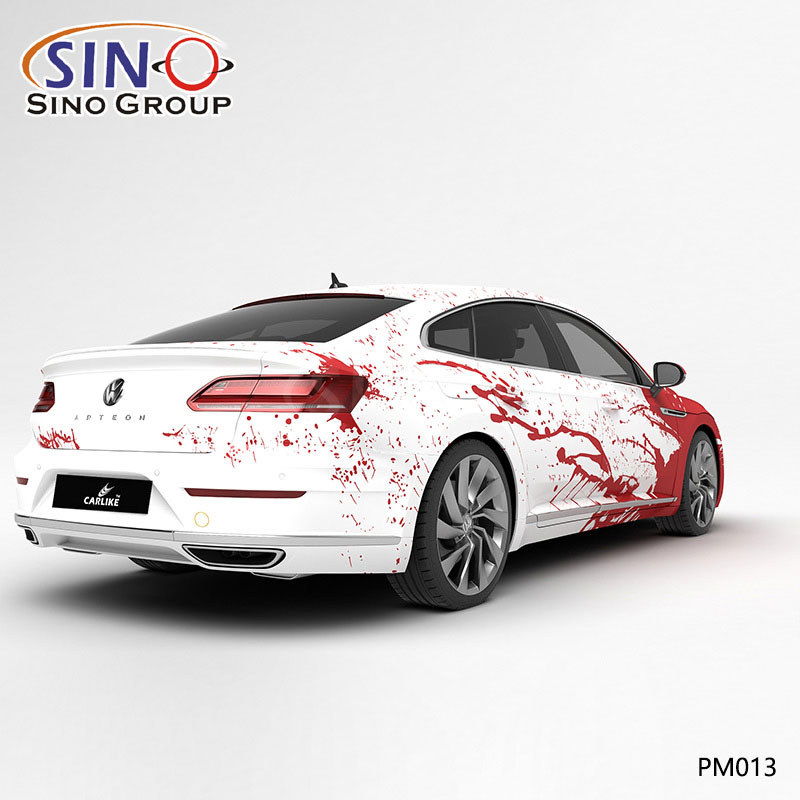 PM013 Muster Blut und Tinte Hochpräzisionsdruck Kundenspezifische Autovinylfolie