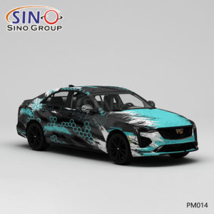 PM014 Desen Eski Moda Mürekkep Yüksek Hassasiyetli Baskı Özelleştirilmiş Araba Vinil Wrap