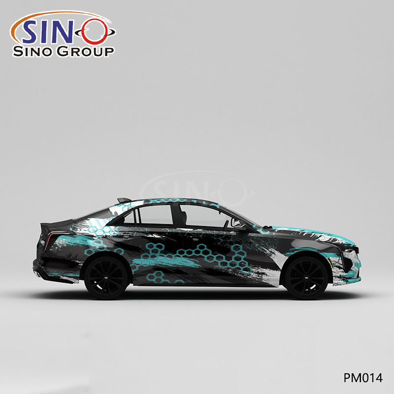 PM014 Padrão Tinta à moda antiga Impressão de alta precisão Envoltório de vinil personalizado para carro