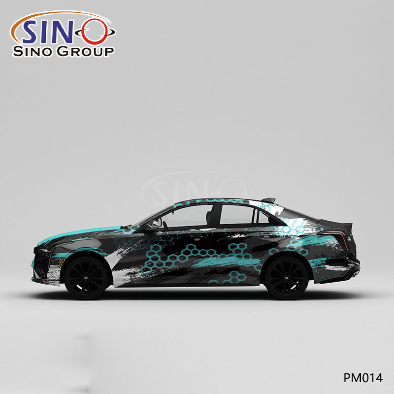 PM014 Padrão Tinta antiquada Impressão de alta precisão Envoltório de vinil personalizado para carro