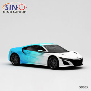 SD003 Patrón Blanco y azul Camuflaje a cuadros Impresión de alta precisión Envoltura de vinilo para automóvil personalizada