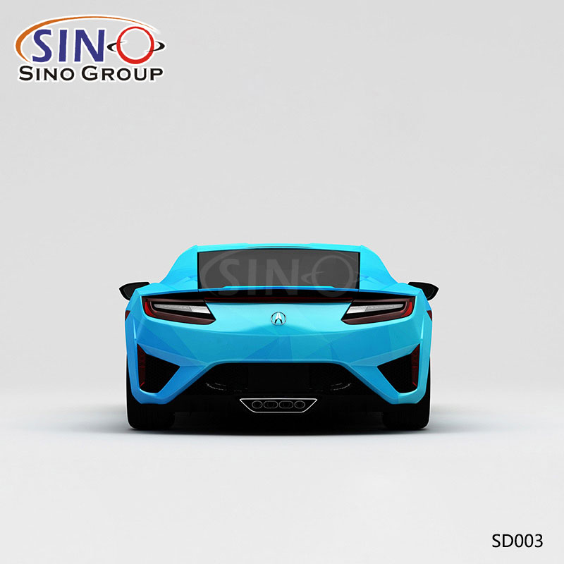 SD003 Padrão Branco e Azul Camuflagem xadrez Impressão de alta precisão Vinil de carro personalizado Wrap