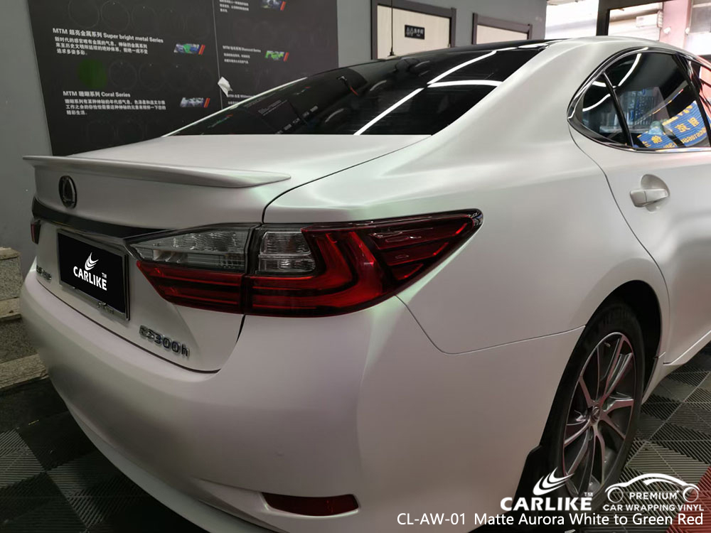 CL-AW-01 Mat Aurora Beyazdan Yeşil Kırmızıya vinil LEXUS için araç kaplama fabrikası
