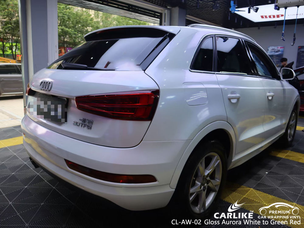 CL-AW-02 Parlak Aurora Beyazdan Yeşile Kırmızı vinil AUDI için otomatik sarma fabrikası