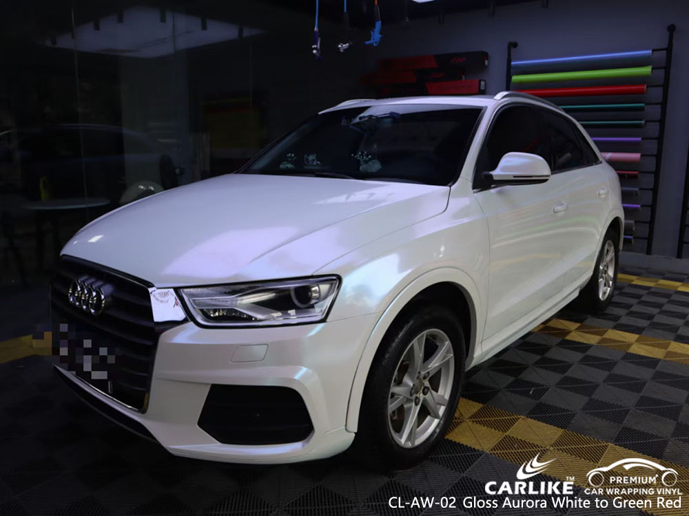 CL-AW-02 Parlak Aurora Beyazdan Yeşile Kırmızı vinil AUDI için otomatik sarma fabrikası