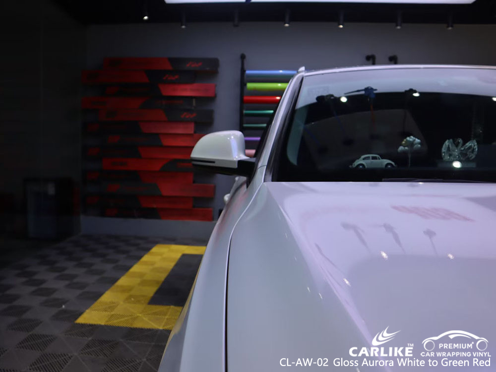 CL-AW-02 Parlak Aurora Beyazdan Yeşile Kırmızı vinil AUDI için otomatik sarma fabrikası