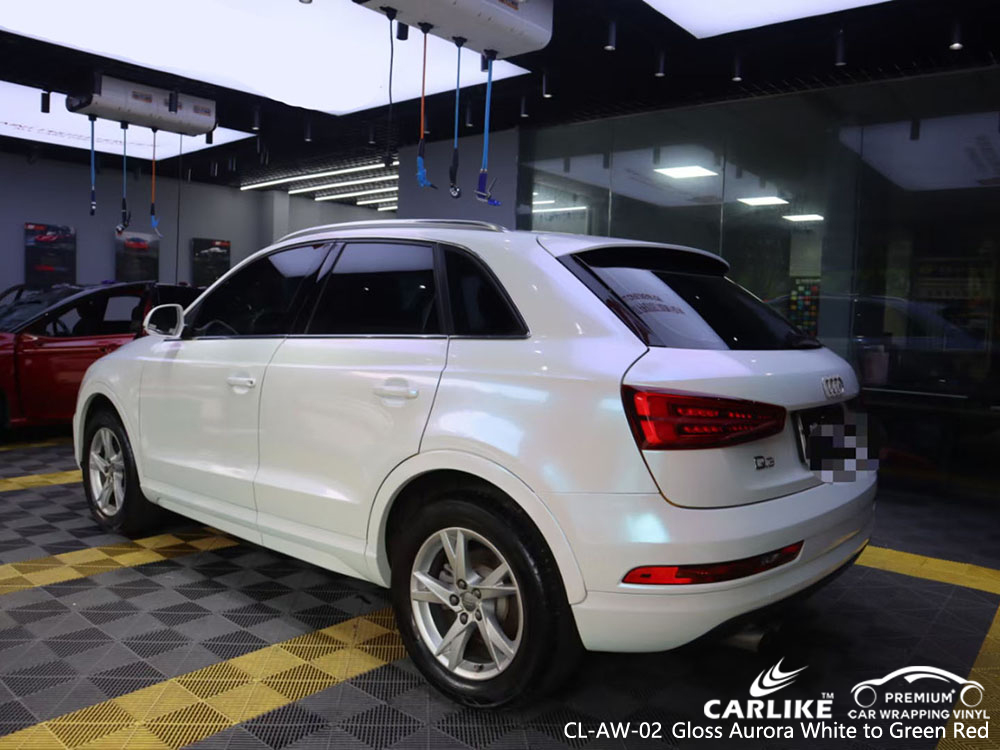 CL-AW-02 Parlak Aurora Beyazdan Yeşile Kırmızı vinil AUDI için otomatik sarma fabrikası