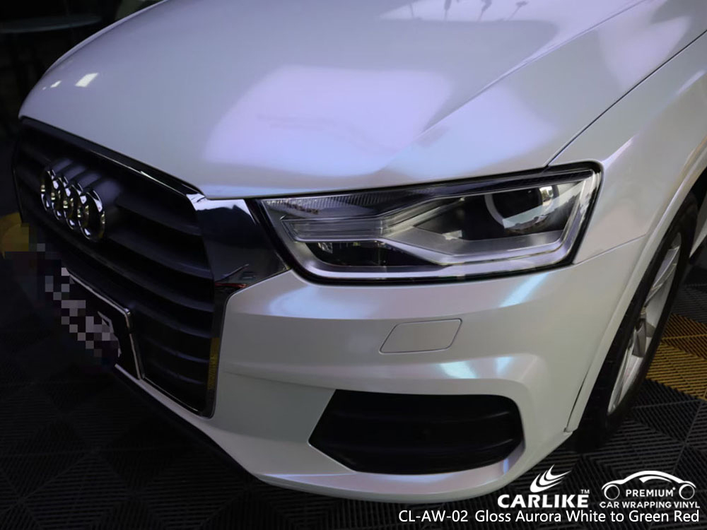 CL-AW-02 Parlak Aurora Beyazdan Yeşile Kırmızı vinil AUDI için otomatik sarma fabrikası