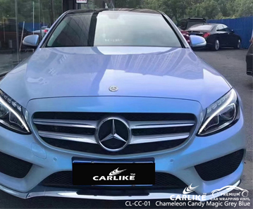 CL-CC-01 Bukalemun Şekeri MERCEDES-BENZ için Sihirli Gri Mavi vinil otomatik sarma tedarikçisi