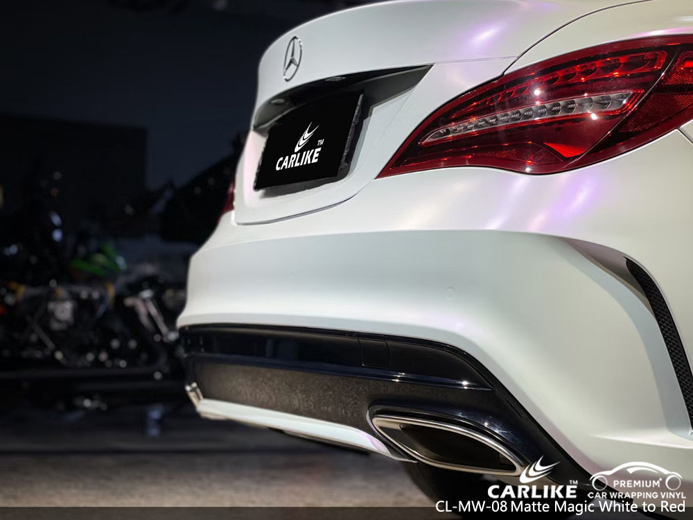 CL-MW-08 Mat Sihirli Beyazdan Kırmızıya vinil araba MERCEDES-BENZ için sargı tedarikçisi