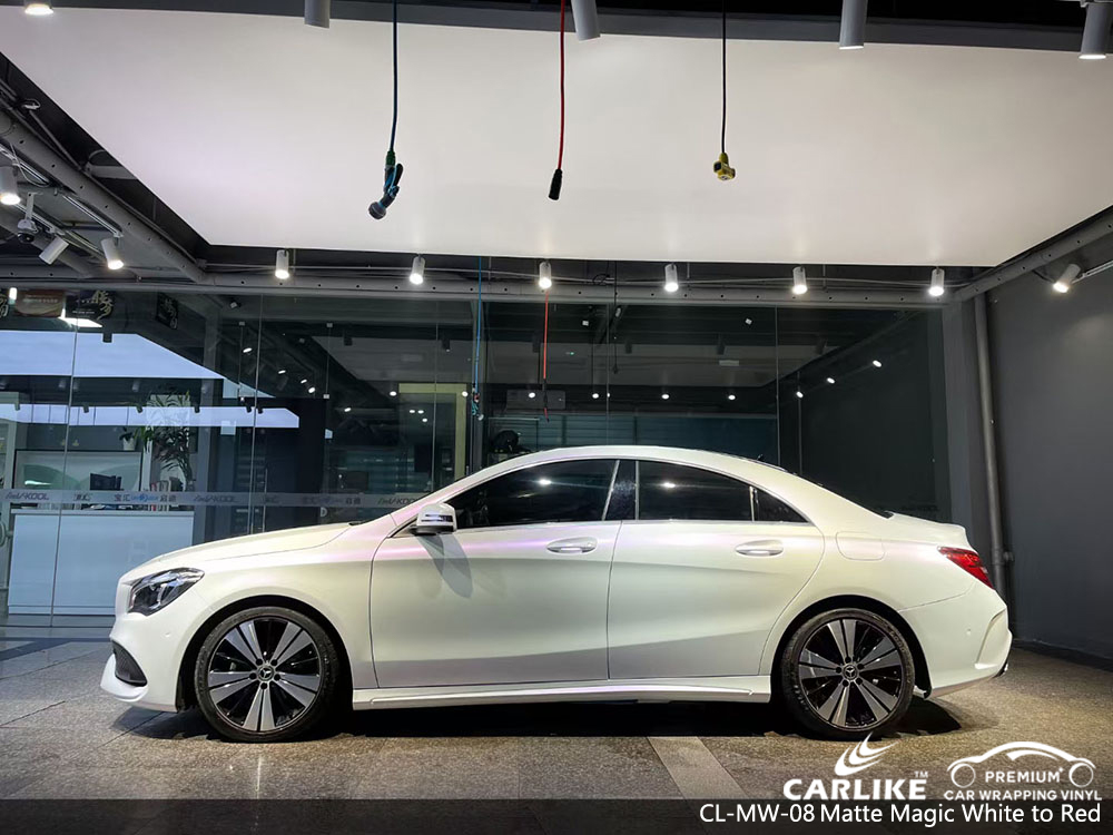 CL-MW-08 Coche de vinilo blanco mágico mate a rojo proveedor de envoltura para MERCEDES-BENZ