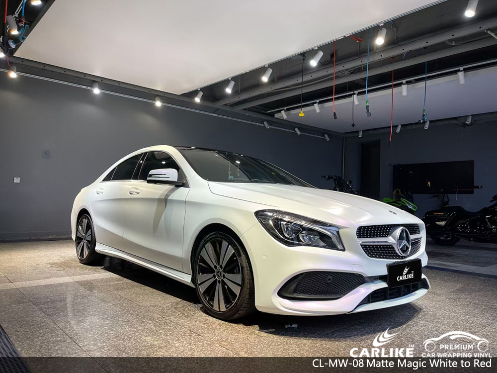 CL-MW-08 Coche de vinilo blanco mágico mate a rojo proveedor de envoltura para MERCEDES-BENZ