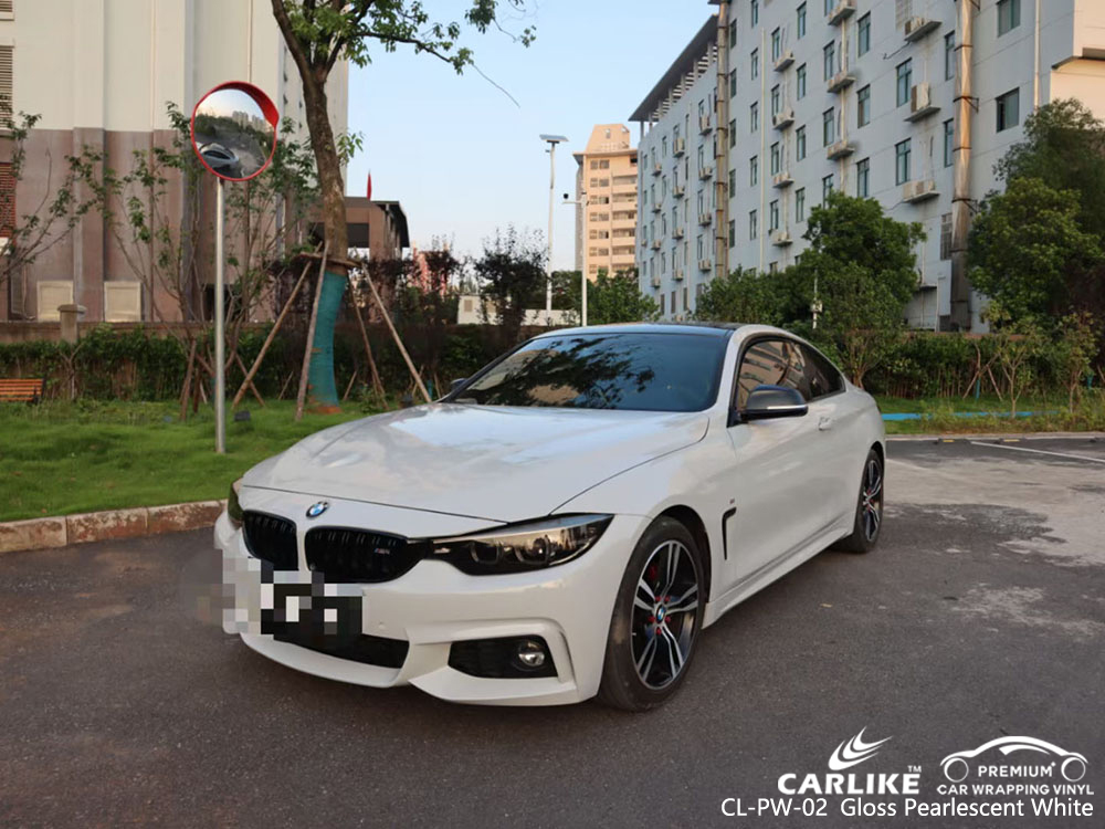 CL-PW-02 Fabricant d'habillage de véhicule en vinyle blanc nacré brillant  pour BMW - SINO VINYL
