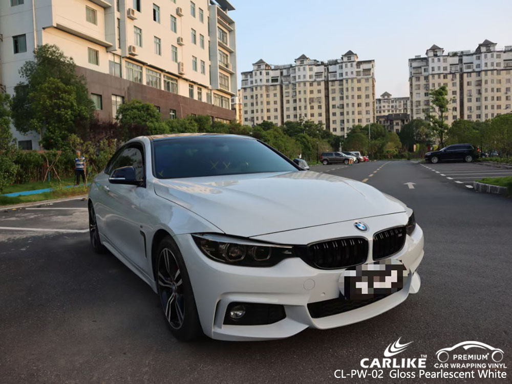 CL-PW-02 Parlak Sedefli Beyaz vinil araç kaplama üreticisi BMW için