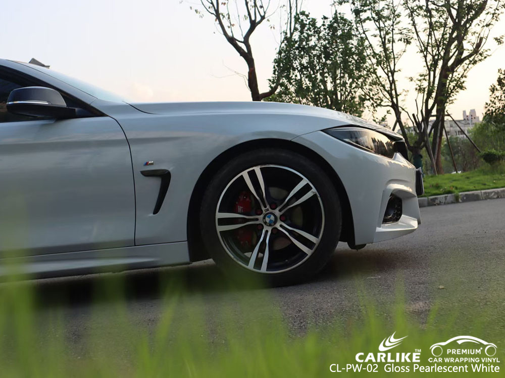 CL-PW-02 Hersteller von Fahrzeugfolierungen aus glänzendem perlmuttweißem Vinyl für BMW